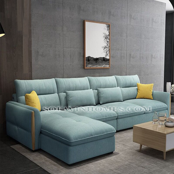 Sofa góc đẹp màu xanh lơ giá rẻ uy tín tại hà nội